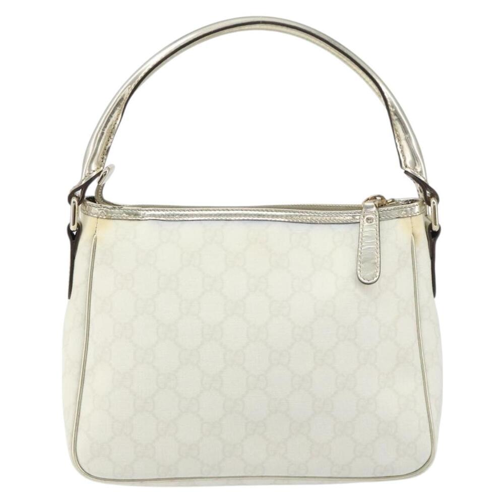 GUCCI GG Supreme Hand Bag PVC Leather White Gold 190258 Auth 157336 - Picture 2 of 16